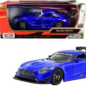 Mercedes AMG GT3 - Bright Blue Diecast 1:24 Scale Model - Motormax 73386BL